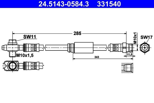 Ate Brake hose – price 81 PLN