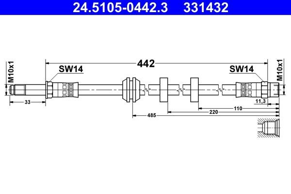 Ate Brake Hose – price 65 PLN