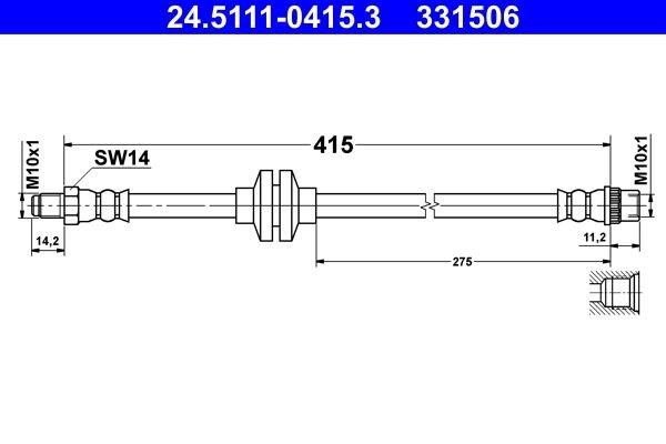 Ate 24.5111-0415.3 Brake Hose 24511104153