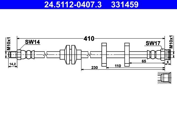 Ate 24.5112-0407.3 Brake Hose 24511204073