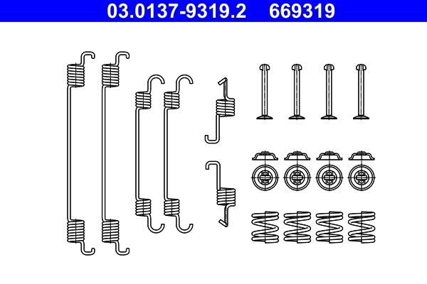 Ate 03.0137-9319.2 Mounting kit brake pads 03013793192