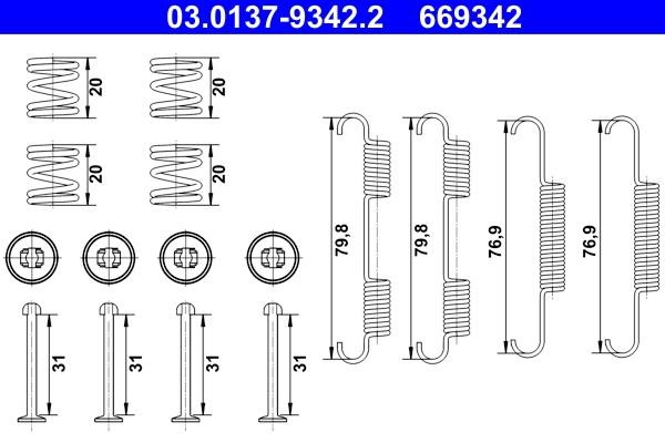 Ate Repair kit for parking brake pads – price 52 PLN