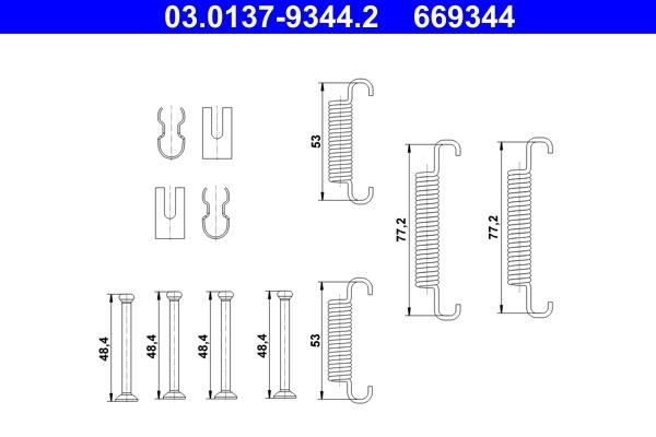 Ate 03.0137-9344.2 Repair kit for parking brake pads 03013793442