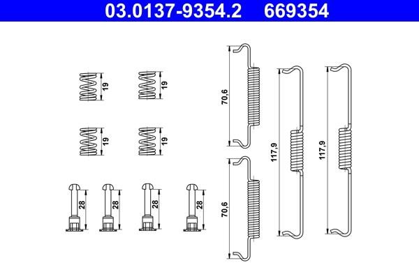 Brake pad fitting accessory Porsche: 03013793542 Ate Mounting Tool Set, brake drum