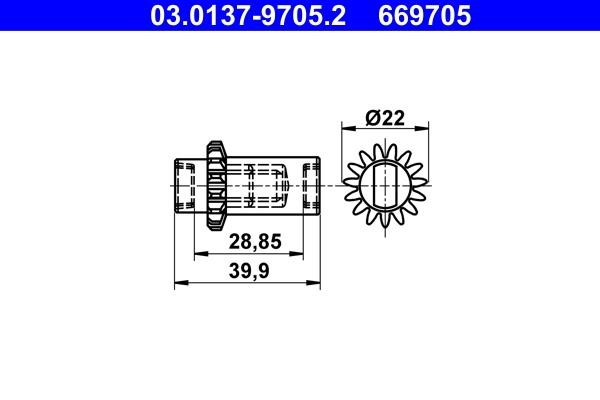 Brake pad fitting accessory Citroen Jumper: 03013797052 Ate Repair kit for parking brake pads