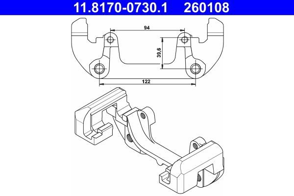 Ate Bracket front brake caliper – price 305 PLN