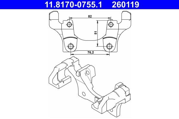 Ate Bracket rear brake caliper – price 413 PLN