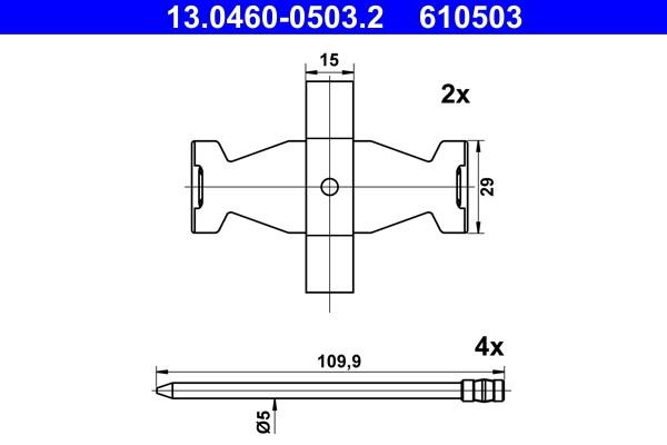Ate 13.0460-0503.2 Mounting kit brake pads 13046005032