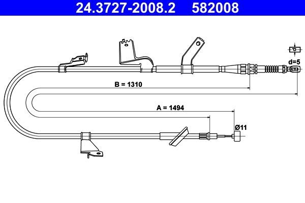Ate 24.3727-2008.2 Cable Pull, parking brake 24372720082