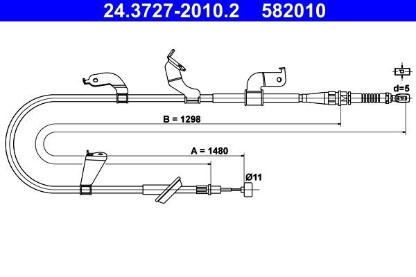 Ate 24.3727-2010.2 Cable Pull, parking brake 24372720102