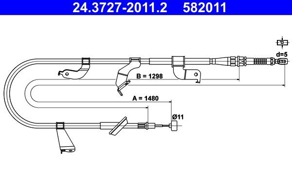 Ate 24.3727-2011.2 Cable Pull, parking brake 24372720112