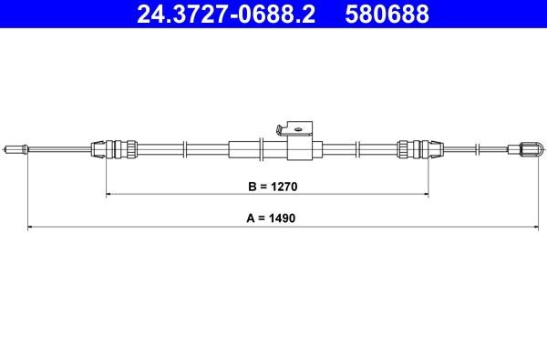 Ate Hand brake cable – price 129 PLN