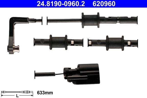 Ate 24.8190-0960.2 Warning Contact, brake pad wear 24819009602