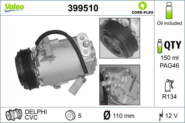 Valeo 399510 Compressor, air conditioning 399510