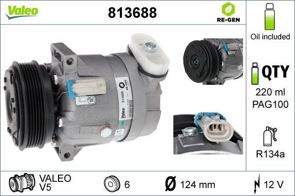 Valeo 813688 Compressor, air conditioning 813688