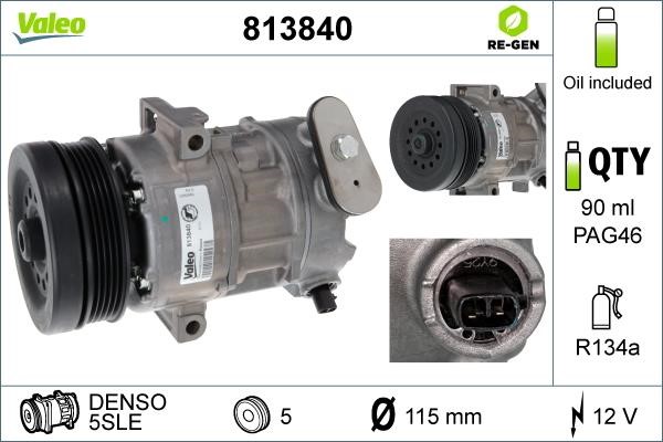 Valeo 813840 Compressor, air conditioning 813840