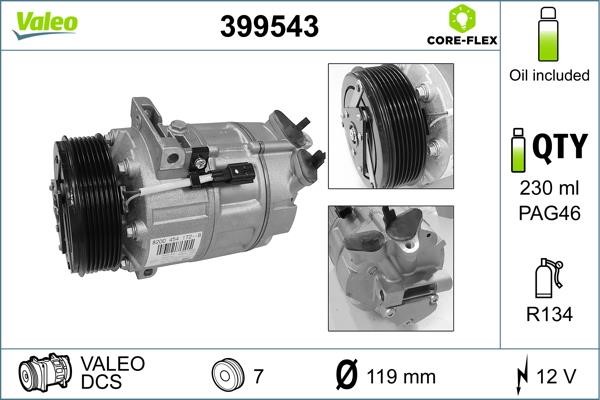 Valeo 399543 Compressor, air conditioning 399543