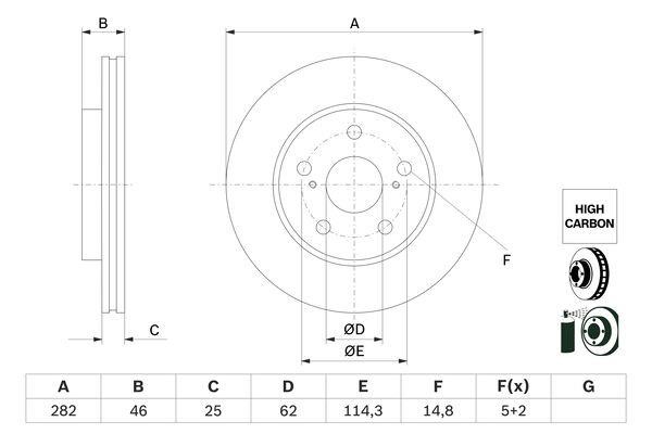 0986479F92 Bosch Brake disc