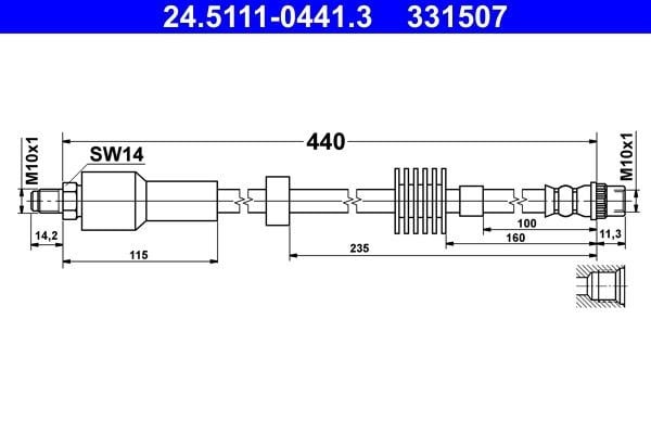 Ate 24.5111-0441.3 Brake Hose 24511104413