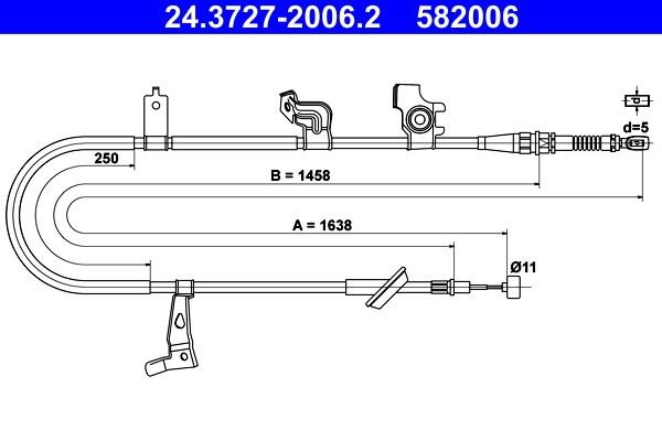 Ate 24.3727-2006.2 Cable Pull, parking brake 24372720062