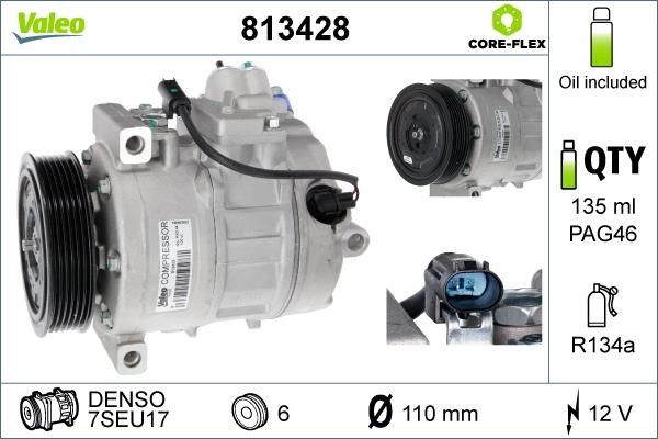 Valeo 813428 Compressor, air conditioning 813428