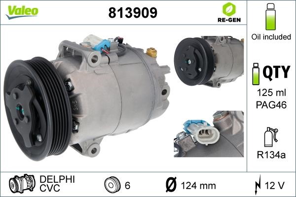 Valeo 813909 Compressor, air conditioning 813909 813909 Valeo Compressor, air conditioning