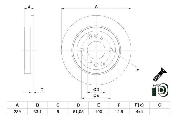 Bosch 0 986 479 E95 Brake disc 0986479E95 0986479E95 Bosch Brake disc