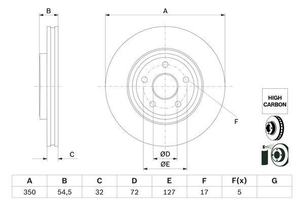 Brake discs Jeep: 0986479F01 Bosch Brake disc