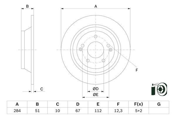 Brake rotor Ssangyong XLV: 0986479H11 Bosch Brake disc