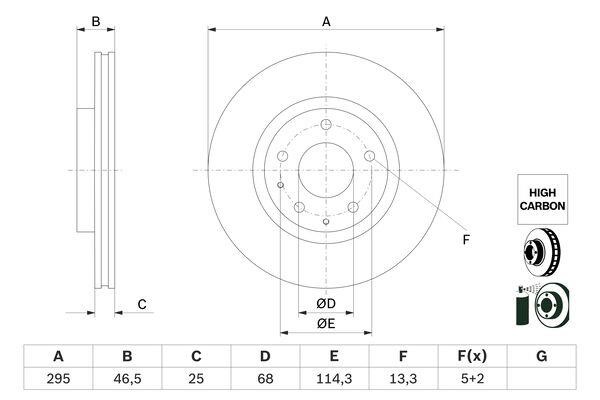 Brake discs Mazda CX-30: 0986479H23 Bosch Brake disc
