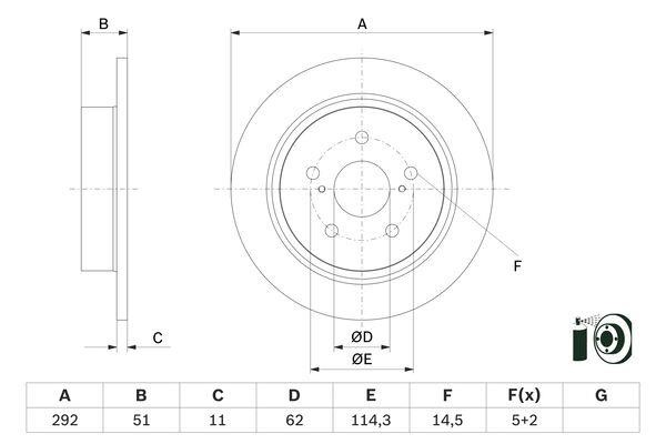 Brake rotor Toyota C-HR: 0986479H27 Bosch Brake disc
