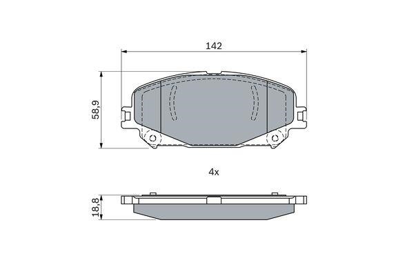Bosch Brake pad set – price 209 PLN