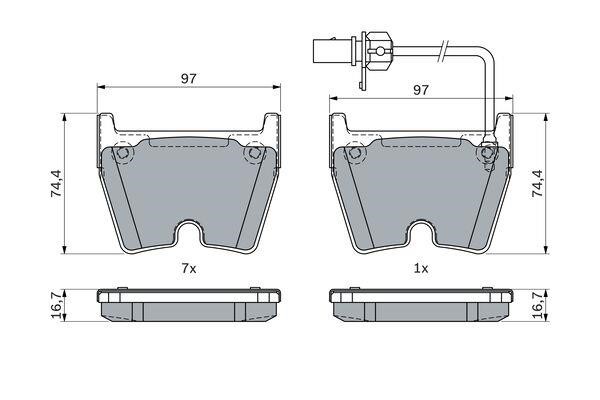 Bosch Brake pad set – price 528 PLN