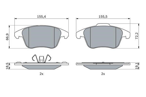 Brake pad kit Opel Mokka: 0986424986 Bosch Brake pad set