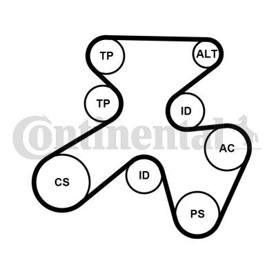 Drive belt kit Contitech 7PK1855K1
