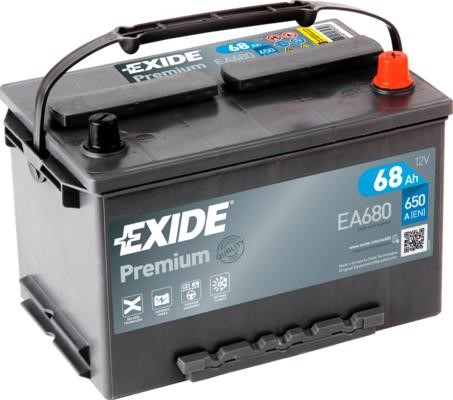 Exide EA680 Battery Exide Premium 12V 68Ah 650A(EN) R+ EA680