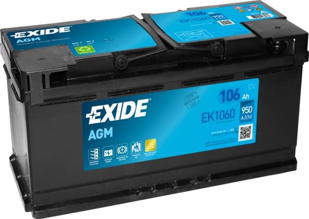 Exide EK1060 Battery Exide AGM 12V 106Ah 950A(EN) R+ EK1060