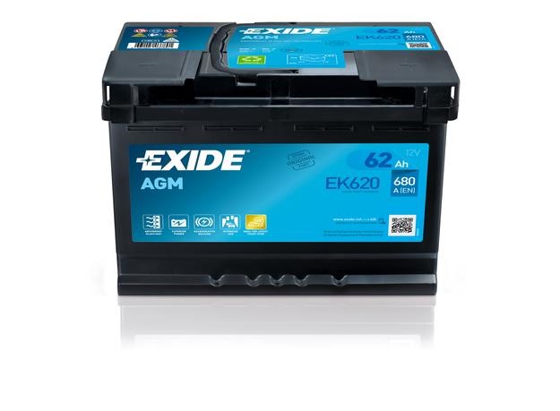 Exide EK620 Battery Exide AGM 12V 62Ah 680A(EN) R+ EK620