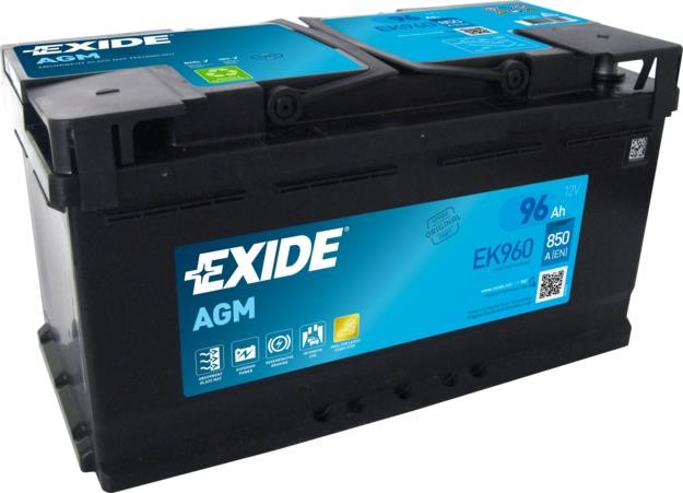 Exide EK960 Battery Exide Start-Stop AGM 12V 95AH 850A(EN) R+ EK960