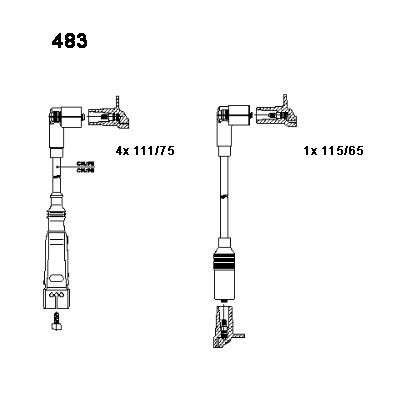 Spark plug lead Mazda: 483 Bremi Ignition lead set