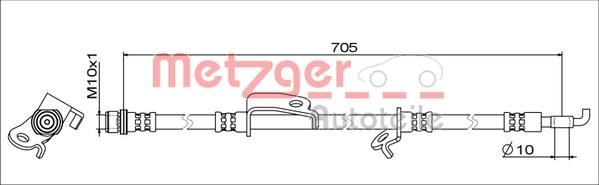 Metzger 4111519 Brake Hose 4111519