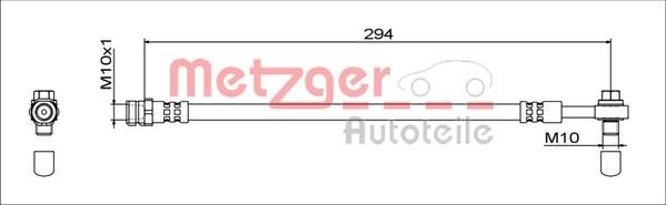 Metzger 4111538 Brake Hose 4111538