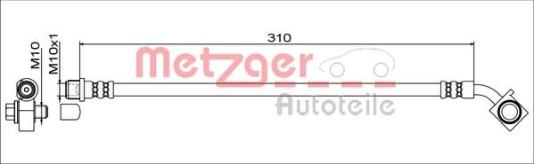 Metzger 4111552 Brake Hose 4111552