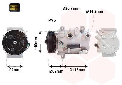 Van Wezel 0901K725 Compressor, air conditioning 0901K725 0901K725 Van Wezel Compressor, air conditioning