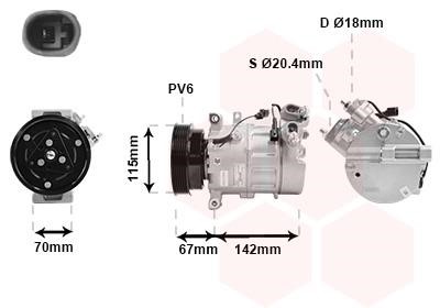 Car AC Volvo XC90 Mk2 (256): 5901K002 Van Wezel Compressor, air conditioning