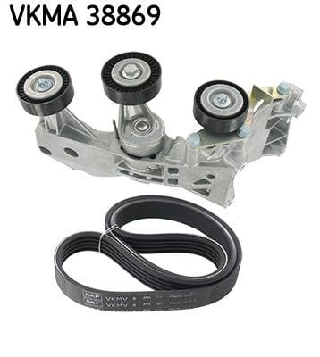 Drive belt kit Mercedes: VKMA38869 SKF V-Ribbed Belt Set