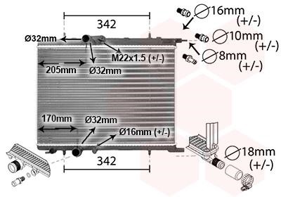Engine radiator Peugeot 307: 40012300 Van Wezel Engine cooling radiator