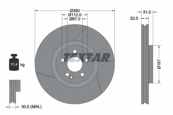 Textar 92290705 Ventilated disc brake, 1 pcs. 92290705
