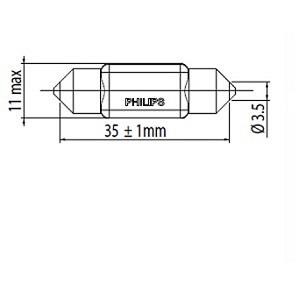 LED lamp Philips Ultinon Pro6000 LED Festoon (C5W) 12V 1W Philips 11854WU60X1