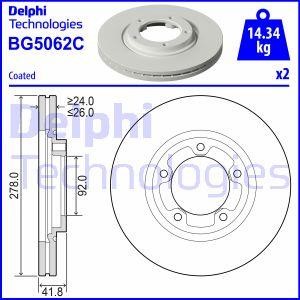 Brake discs KIA Bongo (Kia Bongo): BG5062C Delphi Brake disk